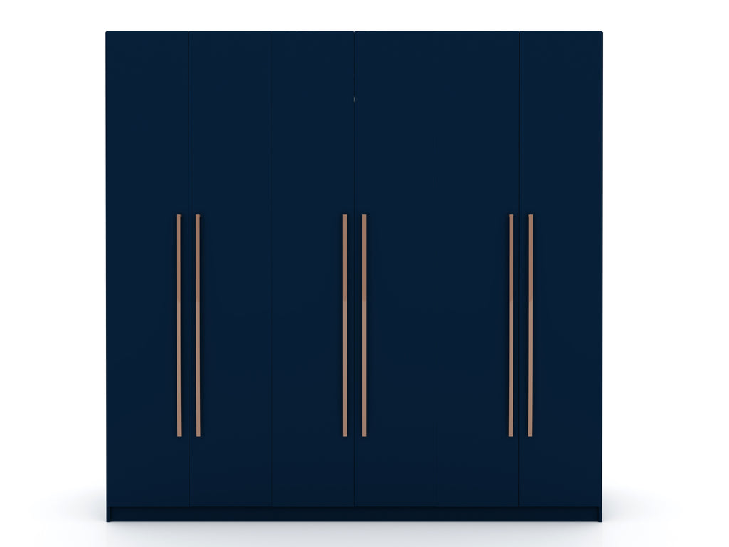 Manhattan Comfort Gramercy Contemporary Modern 82" Wardrobe Closet in Midnight Blue