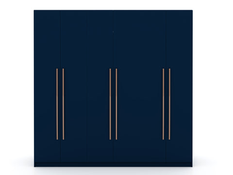 Manhattan Comfort Gramercy Contemporary Modern 82" Wardrobe Closet in Midnight Blue