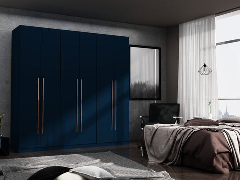 Manhattan Comfort Gramercy Contemporary Modern 82" Wardrobe Closet in Midnight Blue