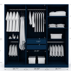 Manhattan Comfort Gramercy Contemporary Modern 82" Wardrobe Closet in Midnight Blue