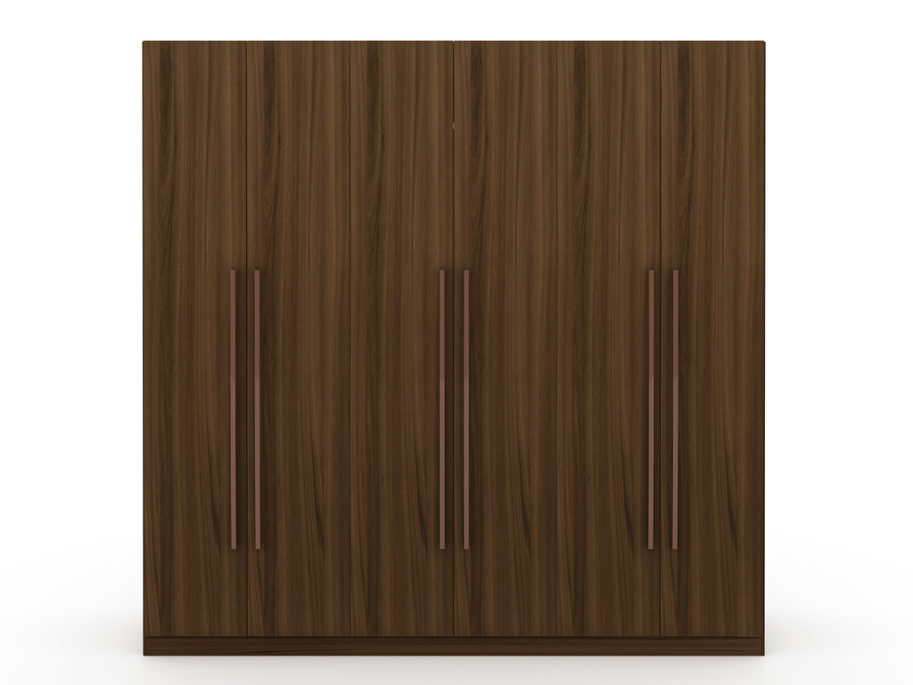 Manhattan Comfort Gramercy Contemporary Modern 82" Wardrobe Closet in Chestnut Brown