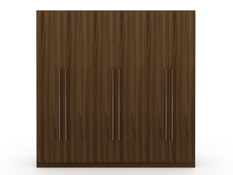 Manhattan Comfort Gramercy Contemporary Modern 82" Wardrobe Closet in Chestnut Brown