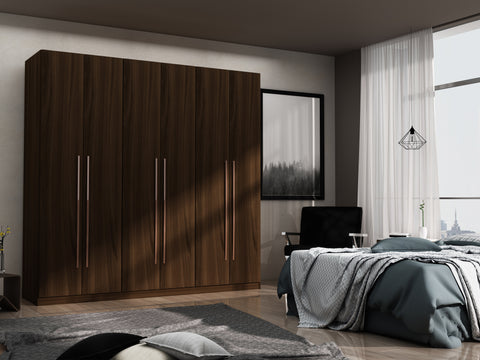 Manhattan Comfort Gramercy Contemporary Modern 82" Wardrobe Closet in Chestnut Brown