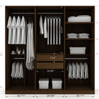 Manhattan Comfort Gramercy Contemporary Modern 82" Wardrobe Closet in Chestnut Brown