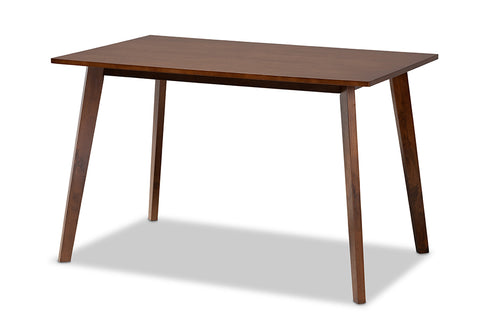 Baxton Studio Britte Mid-Century Modern Transitional Walnut Brown Finished Rectangular Wood Dining Table 