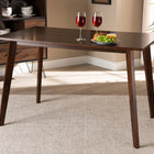 Baxton Studio Britte Mid-Century Modern Transitional Walnut Brown Finished Rectangular Wood Dining Table 