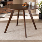 Baxton Studio Alana Mid-Century Modern Transitional Walnut Brown Finished Round Wood Dining Table