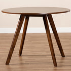 Baxton Studio Alana Mid-Century Modern Transitional Walnut Brown Finished Round Wood Dining Table