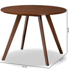 Baxton Studio Alana Mid-Century Modern Transitional Walnut Brown Finished Round Wood Dining Table