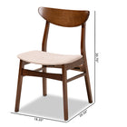 Baxton Studio Parlin Mid-Century Modern Transitional Light Beige Fabric Upholstered and Walnut Brown Finished Wood 4-Piece Dining Chair Set
