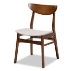 Baxton Studio Parlin Mid-Century Modern Transitional Light Grey Fabric Upholstered and Walnut Brown Finished Wood 4-Piece Dining Chair Set