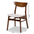 Baxton Studio Parlin Mid-Century Modern Transitional Light Grey Fabric Upholstered and Walnut Brown Finished Wood 4-Piece Dining Chair Set