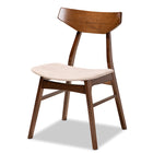Baxton Studio Lois Mid-Century Modern Transitional Light Beige Fabric Upholstered and Walnut Brown Finished Wood 5-Piece Dining Set