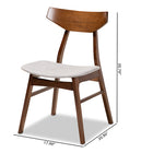 Baxton Studio Danica Mid-Century Modern Transitional Light Grey Fabric Upholstered and Walnut Brown Finished Wood 4-Piece Dining Chair Set