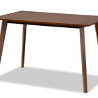 Baxton Studio Nori Mid-Century Modern Transitional Light Beige Fabric Upholstered and Walnut Brown Finished Wood 5-Piece Dining Set