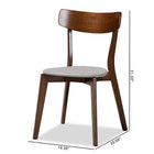 Baxton Studio Iora Mid-Century Modern Transitional Light Grey Fabric Upholstered and Walnut Brown Finished Wood 4-Piece Dining Chair Set