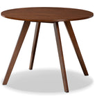Baxton Studio Eiko Mid-Century Modern Transitional Light Beige Fabric Upholstered and Walnut Brown Finished Wood 5-Piece Dining Set