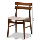 Baxton Studio Devlin Mid-Century Modern Transitional Light Beige Fabric Upholstered and Walnut Brown Finished Wood 4-Piece Dining Chair Set