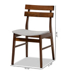 Baxton Studio Devlin Mid-Century Modern Transitional Light Grey Fabric Upholstered and Walnut Brown Finished Wood 4-Piece Dining Chair Set