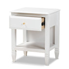 Baxton Studio Naomi Classic and Transitional White Finished Wood 1-Drawer Bedroom Nightstand