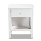 Baxton Studio Naomi Classic and Transitional White Finished Wood 1-Drawer Bedroom Nightstand