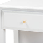 Baxton Studio Naomi Classic and Transitional White Finished Wood 1-Drawer Bedroom Nightstand