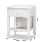 Baxton Studio Naomi Classic and Transitional White Finished Wood 1-Drawer Bedroom Nightstand