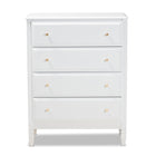 Baxton Studio Naomi Classic and Transitional White Finished Wood 4-Drawer Bedroom Chest