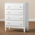 Baxton Studio Naomi Classic and Transitional White Finished Wood 4-Drawer Bedroom Chest