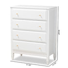 Baxton Studio Naomi Classic and Transitional White Finished Wood 4-Drawer Bedroom Chest