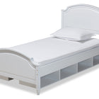 Baxton Studio Elise Classic and Traditional Transitional White Finished Wood Twin Size Storage Platform Bed