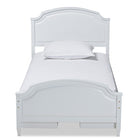 Baxton Studio Elise Classic and Traditional Transitional White Finished Wood Twin Size Storage Platform Bed