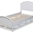 Baxton Studio Elise Classic and Traditional Transitional White Finished Wood Twin Size Storage Platform Bed