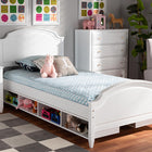 Baxton Studio Elise Classic and Traditional Transitional White Finished Wood Twin Size Storage Platform Bed