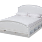 Baxton Studio Elise Classic and Traditional Transitional White Finished Wood Queen Size Storage Platform Bed