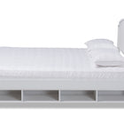 Baxton Studio Elise Classic and Traditional Transitional White Finished Wood Queen Size Storage Platform Bed
