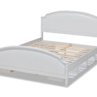 Baxton Studio Elise Classic and Traditional Transitional White Finished Wood Queen Size Storage Platform Bed