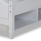 Baxton Studio Elise Classic and Traditional Transitional White Finished Wood Queen Size Storage Platform Bed