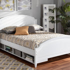 Baxton Studio Elise Classic and Traditional Transitional White Finished Wood Queen Size Storage Platform Bed