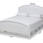 Baxton Studio Elise Classic and Traditional Transitional White Finished Wood Queen Size Storage Platform Bed