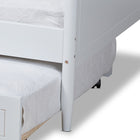 Baxton Studio Alya Classic Traditional Farmhouse White Finished Wood Twin Size Daybed with Roll-Out Trundle Bed
