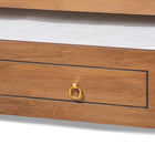 Baxton Studio Alya Classic Traditional Farmhouse Walnut Brown Finished Wood Twin Size Daybed with Roll-Out Trundle Bed