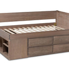Baxton Studio Levon Modern and Contemporary Antique Oak Finished Wood 4-Drawer Twin Size Storage Bed
