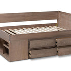 Baxton Studio Levon Modern and Contemporary Antique Oak Finished Wood 4-Drawer Twin Size Storage Bed