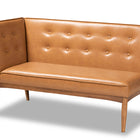 Baxton Studio Arvid Mid-Century Modern Tan Faux Leather Upholstered and Walnut Brown Finished Wood 3-Piece Dining Nook Set