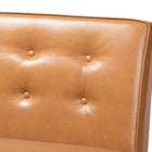 Baxton Studio Arvid Mid-Century Modern Tan Faux Leather Upholstered and Walnut Brown Finished Wood 3-Piece Dining Nook Set