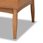 Baxton Studio Arvid Mid-Century Modern Tan Faux Leather Upholstered and Walnut Brown Finished Wood 3-Piece Dining Nook Set