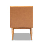Baxton Studio Arvid Mid-Century Modern Tan Faux Leather Upholstered and Walnut Brown Finished Wood Dining Chair