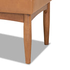 Baxton Studio Arvid Mid-Century Modern Tan Faux Leather Upholstered and Walnut Brown Finished Wood Dining Bench