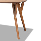 Baxton Studio Sahar Mid-Century Modern Transitional Walnut Brown Finished Wood Dining Table